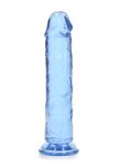 Straight Realistic Dildo Suction Cup - 7'' / 18 - Blue