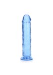 Straight Realistic Dildo Suction Cup - 8'' / 20 - Blue