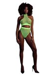 Turtle Neck and High Waist Slip - Green - XS/XL XS-XL