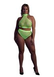 Turtle Neck and High Waist Slip - Green - XL/XXXXL XL-XXXXL
