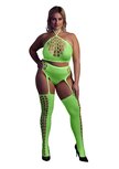 Two Piece with Crop Top and Stockings - Green - XL/XXXXL XL-XXXXL