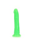 Slim Dildo Suction Cup - GitD - 7'' / 18 cm - Neon Green
