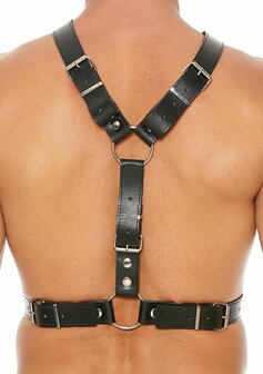 Leren Heren harnas met Metalen Bit One Size