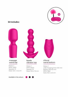 Pleasure Kit #3 - Vibrator met Verschillende Opzet Stukken