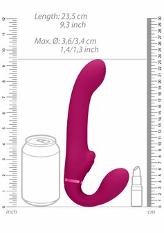Dual Pulse-Wave &amp; Airwave Strapless Strapon - Pink
