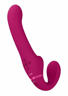 Dual Pulse-Wave &amp; Airwave Strapless Strapon - Pink