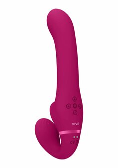 Dual Pulse-Wave &amp; Airwave Strapless Strapon - Pink