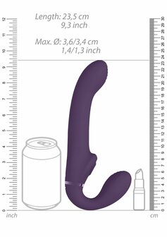 Dual Pulse-Wave &amp; Airwave Strapless Strapon - Purple