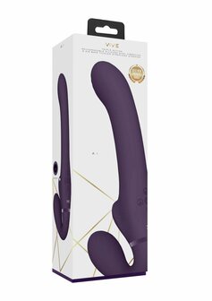 Dual Pulse-Wave &amp; Airwave Strapless Strapon - Purple