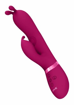 Triple Action Vibrating Rabbit with PulseWave Shaft - Pink