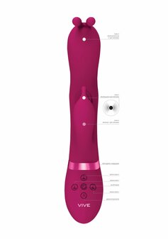 Triple Action Vibrating Rabbit with PulseWave Shaft - Pink