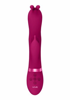 Triple Action Vibrating Rabbit with PulseWave Shaft - Pink