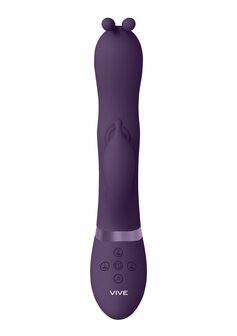 Triple Action Vibrating Rabbit with PulseWave Shaft - Purple