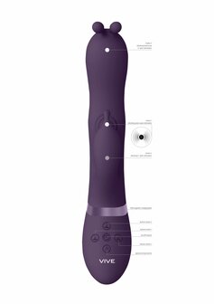 Triple Action Vibrating Rabbit with PulseWave Shaft - Purple