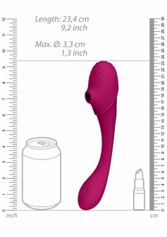 Double Ended Pulse Wave Air-Wave Bendable Vibrator - Pink