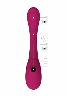 Double Ended Pulse Wave Air-Wave Bendable Vibrator - Pink