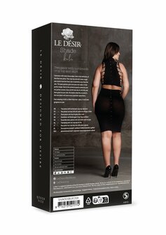 Kala XXXVII - Tweedelige Set met Col, Crop Top en Rok - Plus Size Queen Size