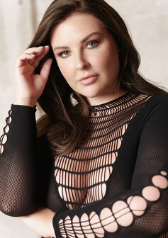 Kalyke XXIII - Bodystocking met Col - Plus Size Queen Size