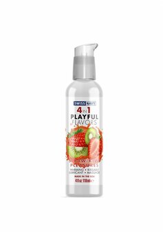 4 In 1 Glijmiddel met Straw-Kiwi Pleasures Smaak - 118 ml