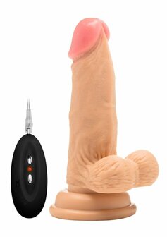 Vibrerende Realistische Lul met Scrotum - 15 cm