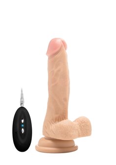 Vibrerende Realistische Lul met Scrotum - 18 cm