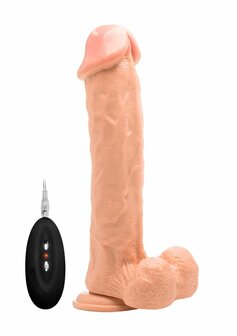 Vibrerende Realistische Lul met Scrotum - 28 cm