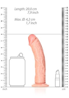 Gebogen Realistische Dildo met Zuignap - 18 cm