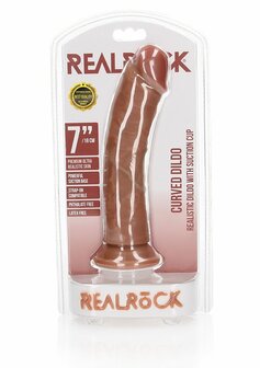 Gebogen Realistische Dildo met Zuignap - 18 cm