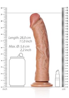 Gebogen Realistische Dildo met Zuignap - 25,5 cm
