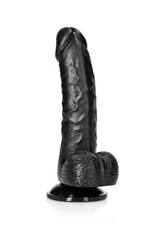 Gebogen Realistische Dildo met Ballen en Zuignap - 15,5 cm