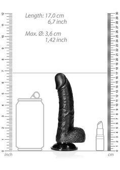 Gebogen Realistische Dildo met Ballen en Zuignap - 15,5 cm