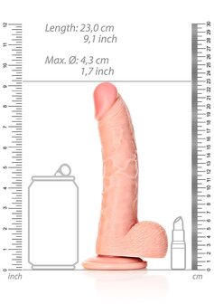 Gebogen Realistische Dildo met Ballen en Zuignap - 20,5 cm