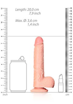 Rechte Realistische Dildo met Ballen en Zuignap - 18 cm