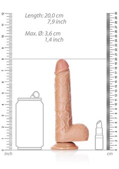 Rechte Realistische Dildo met Ballen en Zuignap - 18 cm