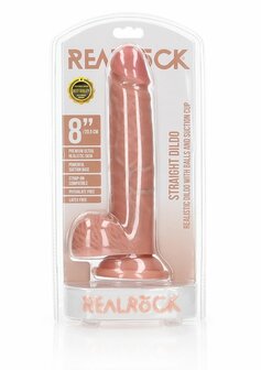 Rechte Realistische Dildo met Ballen en Zuignap - 20,5 cm