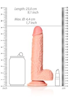 Rechte Realistische Dildo met Ballen en Zuignap - 20,5 cm
