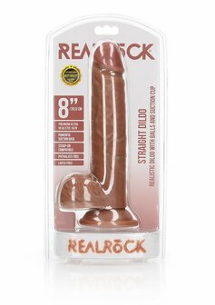 Rechte Realistische Dildo met Ballen en Zuignap - 20,5 cm