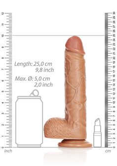 Rechte Realistische Dildo met Ballen en Zuignap - 23 cm