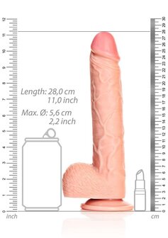 Rechte Realistische Dildo met Ballen en Zuignap - 25,5 cm