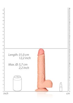 Rechte Realistische Dildo met Ballen en Zuignap - 28 cm