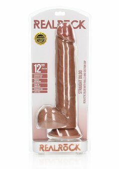 Rechte Realistische Dildo met Ballen en Zuignap - 30,5 cm
