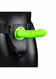 Glow in the Dark Gedraaide Holle Strap-On - 20 cm