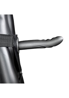 Getextureerde Gebogen Holle Strap-On - 20 cm