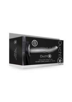 Getextureerde Gebogen Holle Strap-On - 20 cm