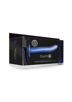 Getextureerde Gebogen Holle Strap-On - 20 cm