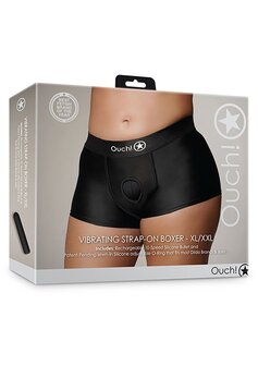 Vibrating Strap-on Boxer - Black - XL/XXL XL/XXL