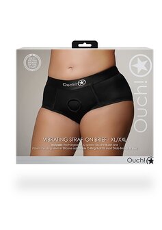 Vibrating Strap-on Brief - Black - XL/XXL XL/XXL