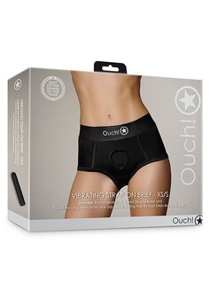 Vibrating Strap-on Brief - Black - XS/S XS/S