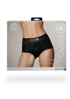 Vibrating Strap-on Brief - Black - XS/S XS/S