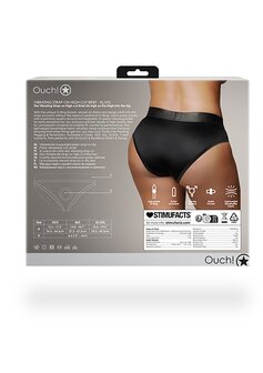 Vibrating Strap-on High-cut Brief - Black - XL/XXL XL/XXL